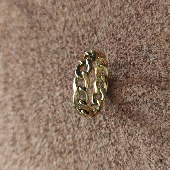 18k gold chain link ring size 5 - Picture 3 of 3